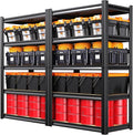 Set of 2 Garage Shelving Heavy Duty Storage Shelves, Adjustable Metal Shelving Unit, Utility Garage Organizer Shelf for Basement, Pantry, Kitchen, Warehouse,13.8" D x 31.5" W x 71.2" H