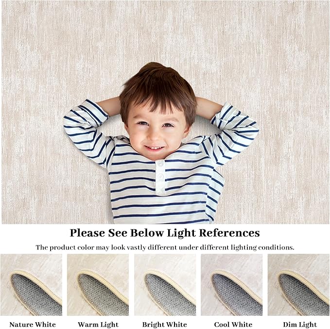RUGSREAL Washable Rug 10x13 for Living Room Modern Abstract Area Rug Non-Slip Large Contemporary Bedroom Rug Stain Resistant Aesthetic Accent Floor Carpet Foldable Solid Rug for Home Office, Beige