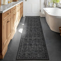 Dark 2x7 Hallway Runner Rug Non Slip, Vintage Charcoal Entryway Rugs for Inside House Mudroom, Kitchen Runner Rugs Non Skid Washable, Carpet Runner for Bathroom Laundry Room Bedroom, Midnight