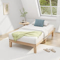 Awesofurni Twin XL Bed Frame, 12 Inch Solid Wood Platform Bed with Wooden Slats, Natural Finish Wood Bed Frame No Box Spring Needed, Noise Free - Easy Assembly
