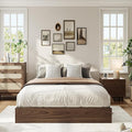 IDEALHOUSE Platform Bed Frame Twin XL,Wooden Slat Support,No Box Spring Needed, Easy Assembly,Walnut