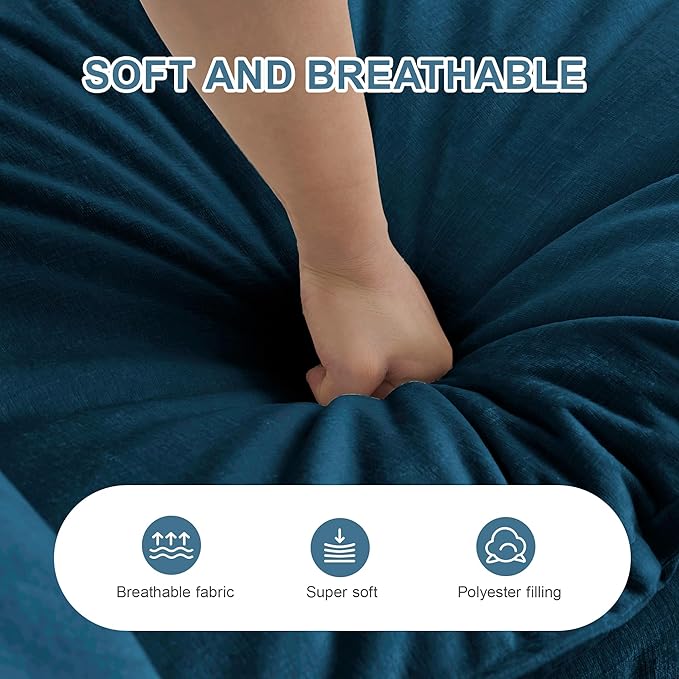 Modular Sectional Sofa, 76.7 Inch L-Shaped Cloud Sofa with Deep Seat Comfortable Chenille Sofa with Cushion Double Sectional Sofa for Living Room Apartment,Blue