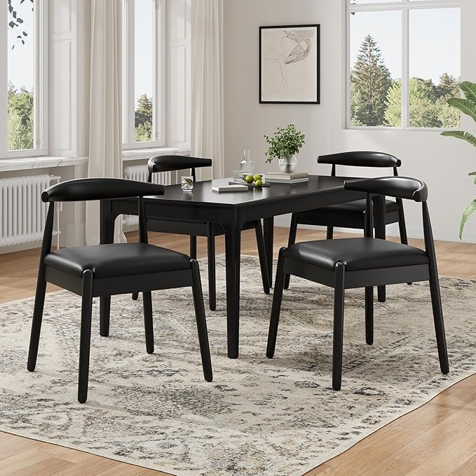 Soohow Dining Chairs Set of 2, Mid Century Modern Kitchen & Dining Room Chairs for Dining Room,Dining Table Chairs with Solid Wood Legs