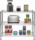 Honey-Can-Do 3-Tier Heavy-Duty Adjustable Shelf Storage Unit With 200-lb Capacity, Chrome SHF-09367 Steel Shelving, Heavy Duty Shelves, Shelving Unit,