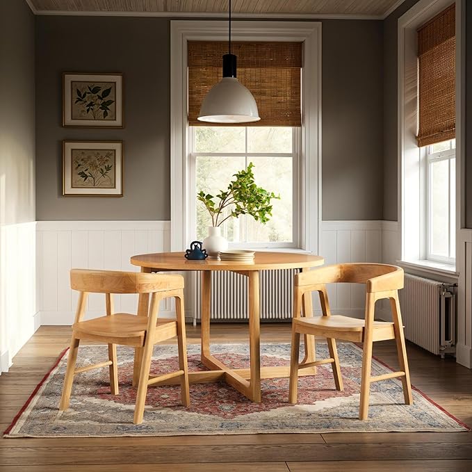 Walker Edison Ezra Modern Boucle Rounded Back Dining Chair - Ivory (Set of 2)