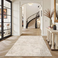 Art&Tuft Washable Rugs 3x5, Anti-Slip Backing Abstract 3x5 Rug, Stain Resistant Rugs for Living Room, Foldable Machine Washable Area Rug (3'x5', Beige)