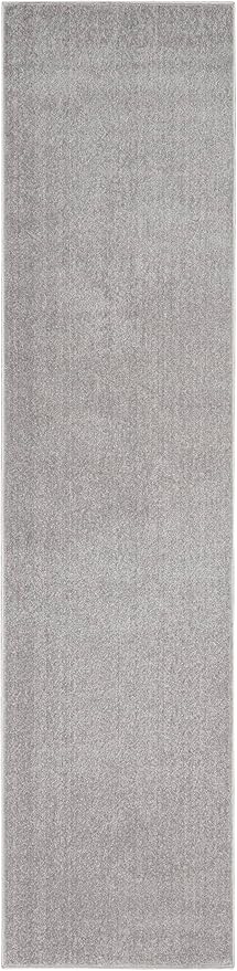 Nourison Home Nourison Essentials Silver Grey 2'2" x 12' Area Rug - Easy Clean, Non Shedding, Bed Room, Living Room, Dining Room, Kitchen (12' Runner)