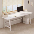 IOTXY Solid Wood Writing Table - 72" W x 24" D Minimalist Long Computer Desk for Home Office, Work, Study, Creativity, and PC Workstation, White