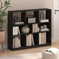 Furinno DALY Book Shelf, 8-Cube Bookshelf, Horizontal Cube Storage Organizer Bookcase, 10.9 x 47.2 x 39.4, for Living Room, Bedroom, Home Office, Dark Espresso