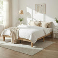 Bed Frame Queen Size, Wood Platform Bed Frame with Solid Wood Slats & Legs, Noise-Free, No Box Spring Needed, Easy Assembly, Minimalist Japandi Style