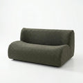 58" Curved Modular Sofa 2-Seater, Comfy Sherpa Loveseat for Small Spaces, Modern Sectional Love Seat Couches for Small Living Room, Bedroom, Apartment– No Assembly, Grey