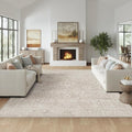 FMFUNCTEX 12x15 Washable Area Rug Beige Vintage Neutral Distressed Oriental Large Non Slip Carpet for Living Room Bedroom Soft Low Pile Indoor Mat Retro Rug for Dining Room Kitchen Office Nursery