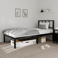 14 Inch Bamboo Bed Frame – Solid Wood Platform Bed Frame, Strong and Stable, with Non-Slip Slats for Support, No Box Spring Needed, Easy to Assemble, Noise-Free (Black, Twin with Headboard)