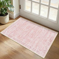 Small Pink Rug 2x3, Aesthetic Area Rug for Girls Bedroom Bedside Vanity, Cute Rug for Nursery Kids Room Dorm Washable Non Slip, Low Pile Thin Indoor Door Mats for Entryway Entrance Kitchen