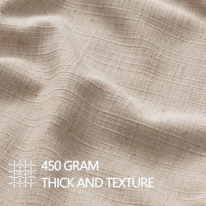 MIULEE Euro Sham Pillow Covers for Bed 26x26, 2 Pack Oatmeal Linen Thick & Textured Decorative Throw Pillow Covers, Neutral Cushion Cases, Modern Farmhouse Home Decor, No Filling