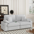 76.38'' Modern Loveseat Sofa, 2 Seats, Light Grey | USB/Type-C Port, Side Storage, Removable Cover, Easy Assembly, For Small Spaces, Living Room