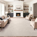 SHACOS Soft Cozy Fluffy Arch Pattern High Low Pile Area Rugs 10'x14' Large Non Slip Washable Modern Geometric Rug Scandinavian Minimalist Carpet for Living Room Bedroom Dining Room, Beige