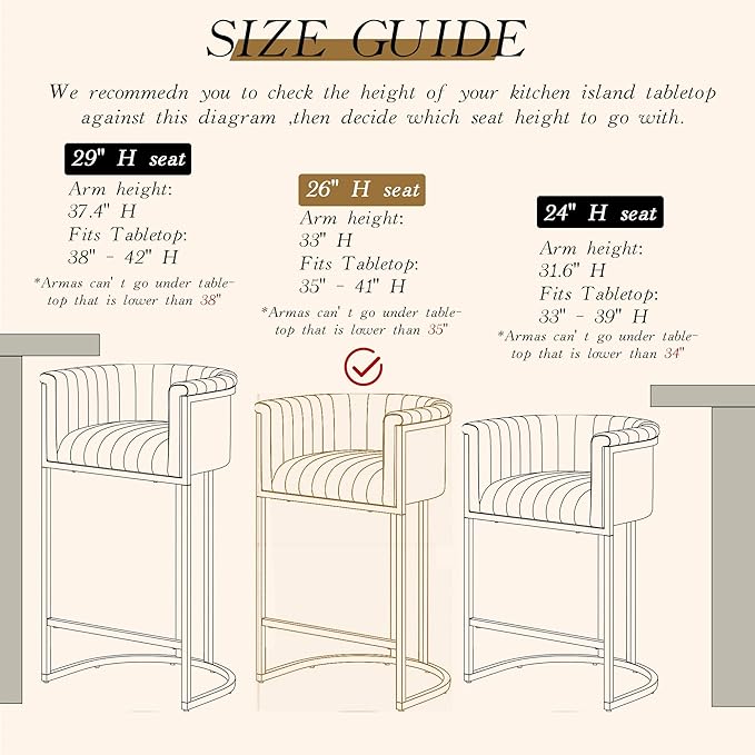 Modern Counter Height Bar Stools,Bar Stools Set of 1,Fabric Upholstered Barrel Barstools with Backs and Arms,26'' Kitchen Island Chairs,Metal Black Frames,Beige White Linen