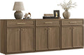 SICOTAS Buffet Cabinet with Storage Tall Modern Console Storage Cabinet with Doors and Shelves 90" Long Wooden Sideboard Credenza Buffet Table Coffee Bar for Living Room Kitchen Dining Room Entryway