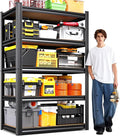 71"H Garage Shelving-5 Tier Garage Storage Shelves,Adjustable Heavy Duty Metal Shelving Unit and Storage Large Rack,Utility Steel Shelf For Warehouse Industrial Pantry Basement Organizers 71"x32"x14"