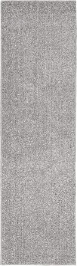 Nourison Home Nourison Essentials Silver Grey 2' x 6' Area Rug - Easy Clean, Non Shedding, Bed Room, Living Room, Dining Room, Kitchen (6' Runner)