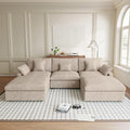 119" U Shape Cloud Modular Couches for Living Room, Modern Sectional Sofa with Chaise Ottomans, Deep Seat Couch Cushion Covers Washable&Removable, Sectional Sofas for Home Office Apartment (Khaki)