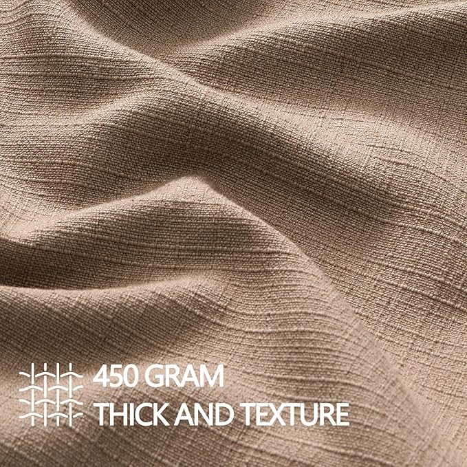 MIULEE Pack of 2 Thick Textured Couch Throw Pillow Covers, Coco Brown Decorative Pillow Covers 22x22, Neutral Linen Cushion Cases for Sofa Bed Living Room Modern Farmhouse Home Decor, No Filling