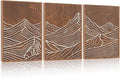 HPINUB Line Style Mountain Framed Canvas Wall Art, Vintage Tree Rings Wall Decor, Abstract Tree Spiral Wall Painting, Modern Nature Art Prints for Living Room,Bedroom,Farmhouse(Set of 3,12X16 Inch)