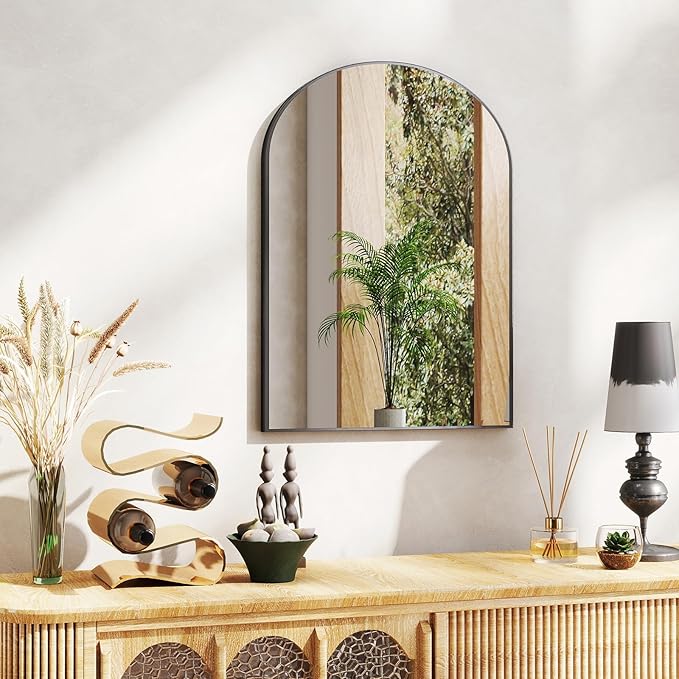 NEWBULIG Bathroom Mirror, Wall Mirror with Aluminum Alloy Thin Frame, Bathroom Mirrors for Over Sink, Bedroom, Living Room, Entryway