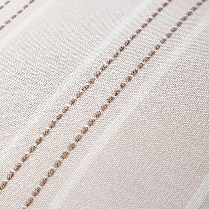 Hckot Throw Pillow Covers 12x20 Set of 2 Taupe Pillow Covers Farmhouse Decorative Pillows Textured Linen Square Cushion Covers for Sofa Couch Bed Living Room Decor(Taupe)
