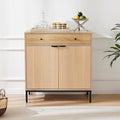 Mericonia Farmhouse Buffet Sideboard Cabinet with Storage, Fluted Coffee Bar with Doors and Adjustable Shelves, Modern Wood Cabinet for Kitchen, Livingroom (Fluted 2 Door, Natural) | with Drawer, Farmhouse, Kitchen Storage, with Doors, Adjustable Shelv...