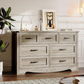 BORNOON 7-Drawer Dresser for Bedroom, Modern Wooden Chest of Drawers with Metal Handles, Anti-Tipping Design, Sturdy and Stable Storage Organizer for Living Room, Entryway, Home Office