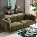 MEETAKING 82.7" Modern Sofa, 3-Seater Boucle Couch with Metal Legs, Luxury Deep Seats Cloud Sofas, Minimalist Living Room Couches for Apartment, Home Office, Bedroom - Green
