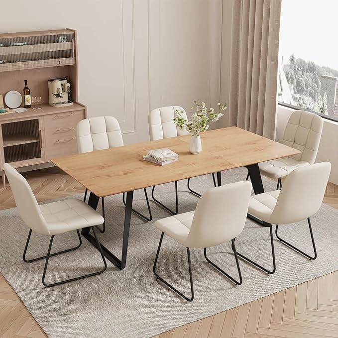 ZckyCine 67" Expandable Dining Table Set with Chairs – Modern Rectangular Wooden Table, Space-Saving Multifunctional Furniture for Kitchen, Apartment, or Small Dining Room