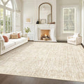 Living Room Rugs 10x14: Washable Moroccan Geometric Boho Rug Farmhouse Non Slip Stain Resistant Large Rug Low Pile Soft Carpet for Bedroom Dining Room Kids Room (Beige,10x14)