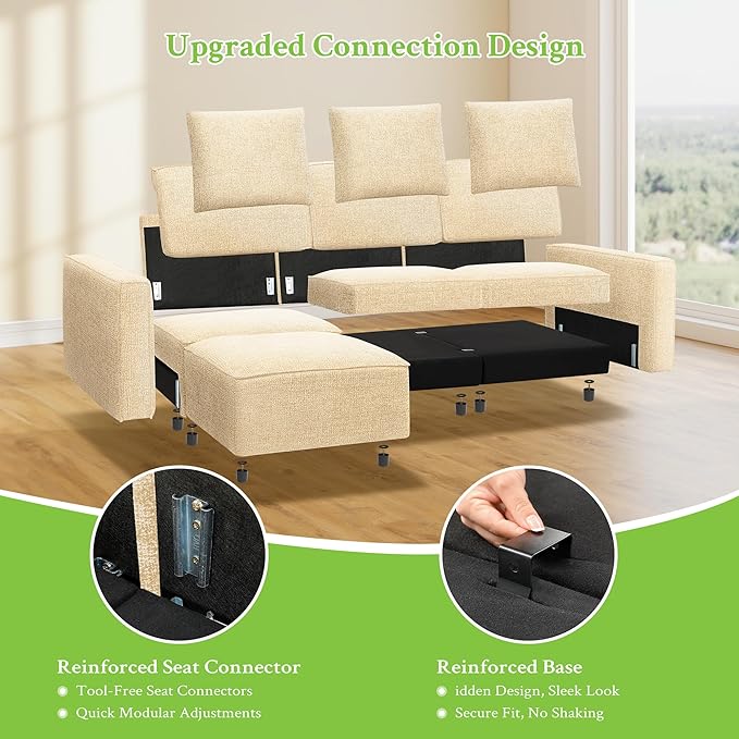 Welzona 75" loveseat Sofa, Comfy Chenille Love Seat, Wood Frame Small Couches for Small Spaces, Tool-Free Setup 2 Seater Modern Loveseat, 22"Deep Seat Sofas for Living Room, Apartment, Bedroom, Camel