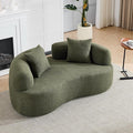 66.93 Inch Curved Loveseat Sofa with High - Density Foam Cushion, Full Compression Modular 2-Seater Couch, No Assembly Required, for Small Spaces & Living Room, Olive Green
