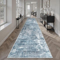 Soalmost Runner Rug 2x12 Washable Non-Slip Hallway Runner Rugs for Kitchen Bathroom Laundry Room Blue/Grey Vintage Floor Carpet Runners for Hallways Entryway