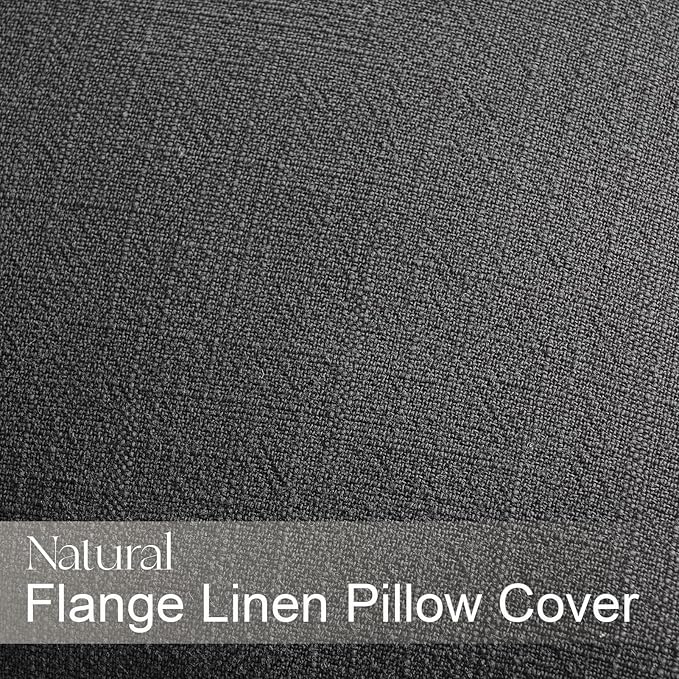 Neutral Grey Linen Pillow Covers Pack of 4 Decorative Natural Solid Throw Pillow Covers Soft Accent Boho Farmhouse Couch Pillowcases Modern Home Decors for Living Room Bed Sofa 20x20 Inch