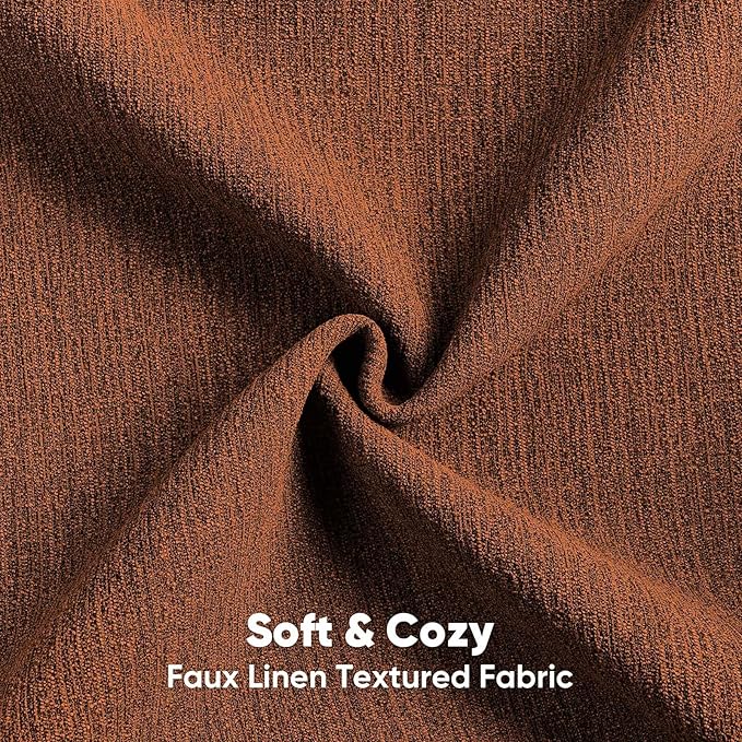 HAUSSY Rust Throw Pillow Covers 12x20 Inch Set of 2,Boho Decorative Faux Linen Lumber Throw Pillows Cozy Farmhouse Accent Cushion Covers,Home Decor for Couch Sofa Bed Living Room