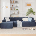 Weture 107" Modular Sectional Cloud Couch, Boneless couches Sponge sectionals for Living Room, High Density Sponges Sofa, Modular L-Shape with Chaise, Blue