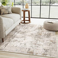 4x5 Washable Area Rug Brown Grey Abstract Non Slip Soft Low Pile Rug for Entryway Kitchen Bathroom Neutral Modern Throw Carpet for Living Room Bedroom Home Decor