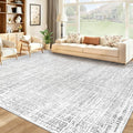 9x12 Area Rugs for Living Room, Washable Large Area Rug Neutral Modern Abstract Bedroom Rug Soft Non Slip Low Pile Stain Resistant Indoor Carpet for Kids Playroom Dining Room Office(Grey, 9'x12')
