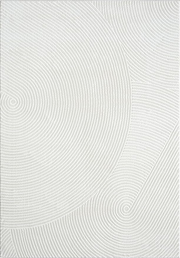 Abani Neutral Cream Area Rug 8' x 10' | White Luxury Zen Carpet | Minimalist Ivory Rugs for Bedroom, Living Room and Dining