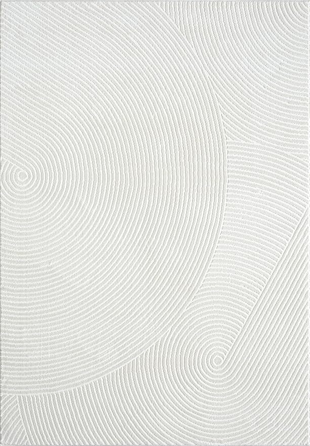 Abani Neutral Cream Area Rug 5' x 8' | White Luxury Zen Carpet | Minimalist Ivory Rugs for Bedroom, Living Room and Dining