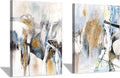 Hardy Gallery Abstract Canvas Wall Art Picture: Multicolor Print Painting Artwork for Bathroom (16'' x 12'' x 2 Panels)