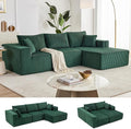 Weture 108” Modular Sectional Sofa, Cloud Sectional Couch with Deep Seat, Modern Modular L-Shape Sofa with Chaise,Upholstered Boneless Couches for Living Room Bedroom (Corduroy, Green)