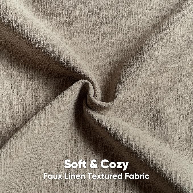 HAUSSY Coffee Throw Pillow Covers 20x20 Inch Set of 2,Boho Decorative Faux Linen Throw Pillows Cozy Farmhouse Accent Cushion Covers,Home Decor for Couch Sofa Bed Living Room