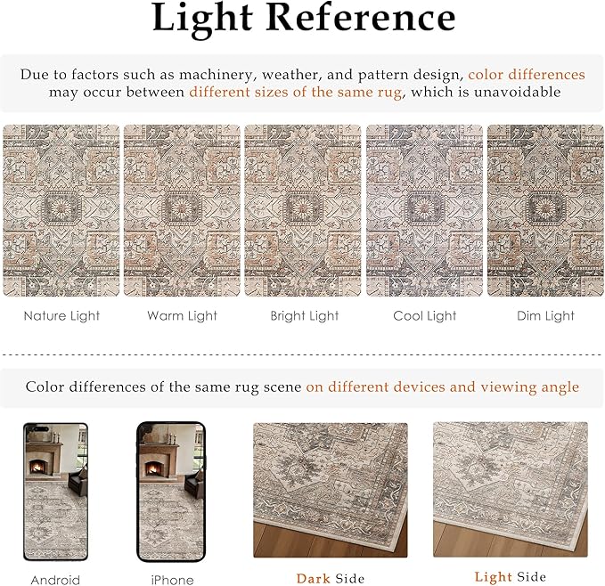 2x8 Washable Vintage Runner Rug Brown Oriental Hallway Kitchen Throw Rug Neutral Non Slip Soft Low Pile Carpet for Bathroom Laundry Bedroom Living Room