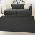 Nourison Home Nourison Essentials Black 5' x Square Area Rug - Easy Clean, Non Shedding, Bed Room, Living Room, Dining Room, Kitchen (5' x Square)
